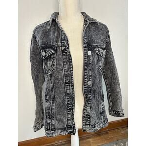 Streetwear Society Woman’s Denim Jacket Size S Black Acid Wash Jean Jacket